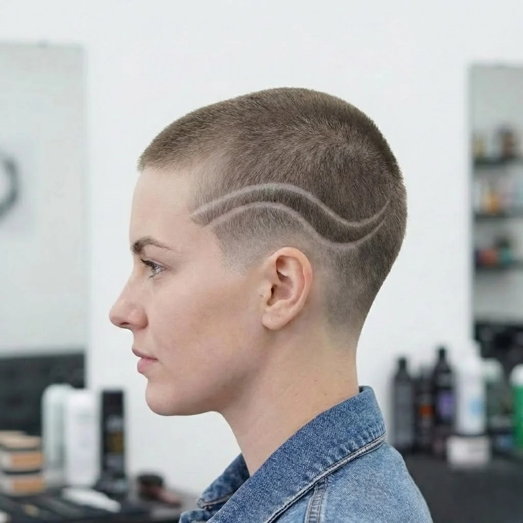 Barber design buzz cut style for women